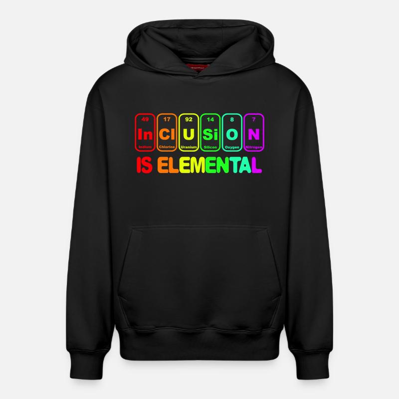 L’inclusion est élémentaire # - Sweat à capuche unisexe décontracté en coton biologique – de SPREAD - noir