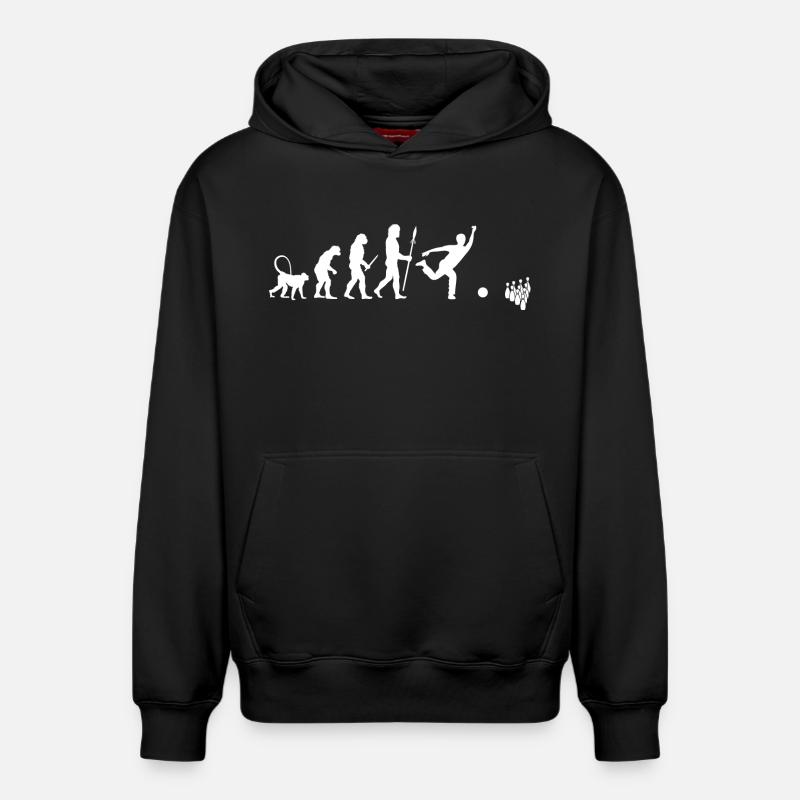 Évolution du bowling - Sweat à capuche unisexe décontracté en coton biologique – de SPREAD - noir