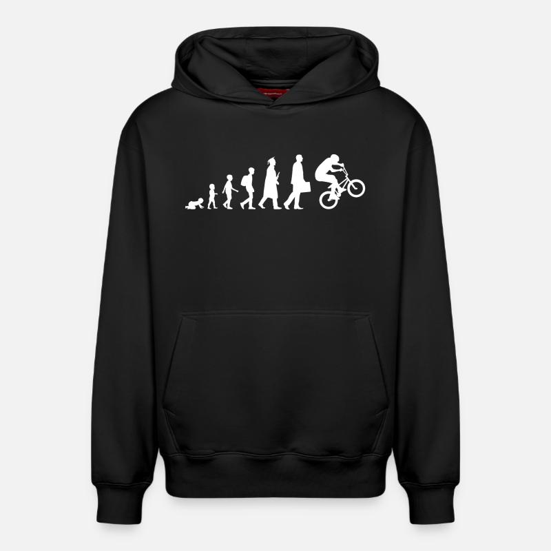 Évolution du BMX - Sweat à capuche unisexe décontracté en coton biologique – de SPREAD - noir