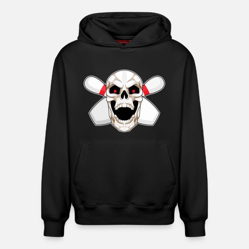 Skull Bowling Bowling Épingle - Sweat à capuche unisexe décontracté en coton biologique – de SPREAD - noir
