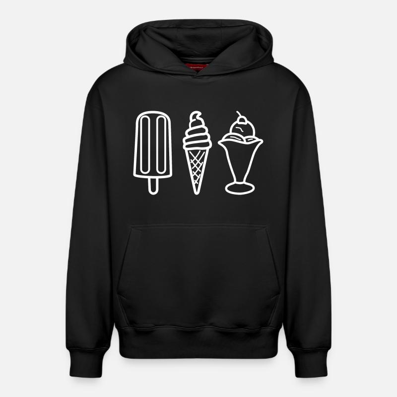Saveur de crème glacée - Sweat à capuche unisexe décontracté en coton biologique – de SPREAD - noir
