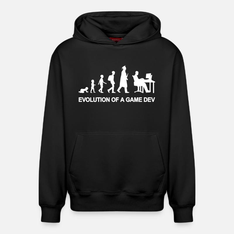 Game Developer Evolution - Relaxed Unisex Organic Hoodie – von SPREAD - Schwarz