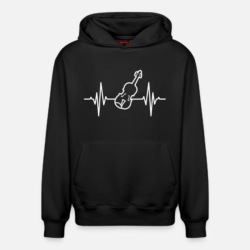 Violin Pulse Pulse - Sweat à capuche unisexe décontracté en coton biologique – de SPREAD - noir