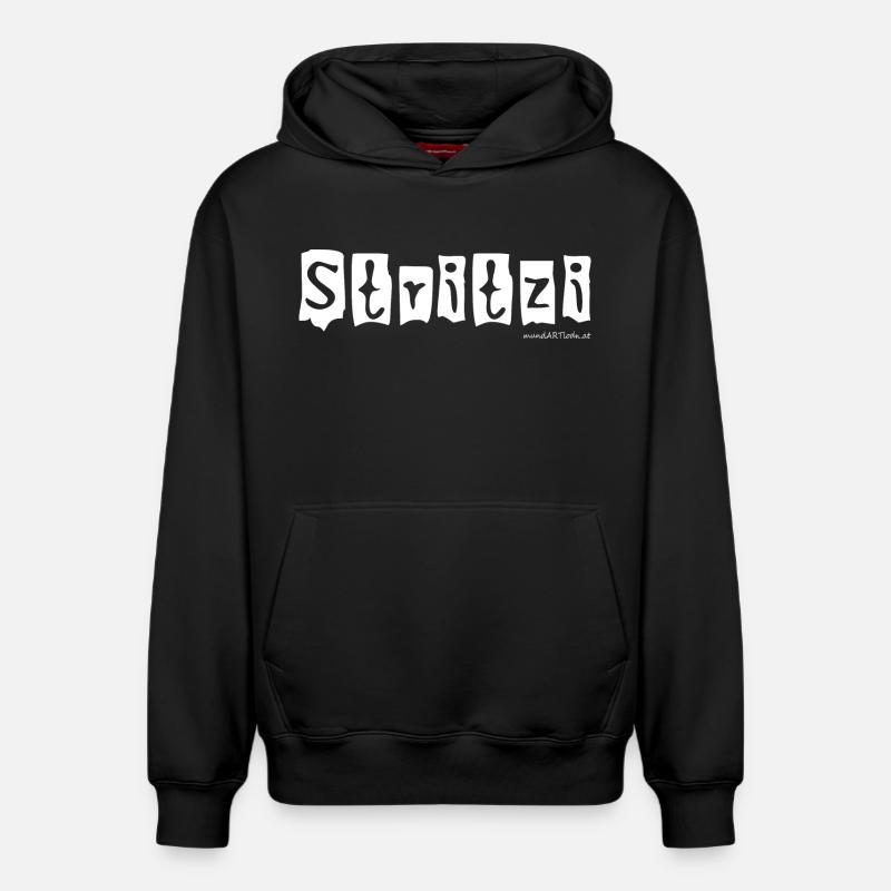 Stritzi - Strolch, effronté, dialecte autrichien - Sweat à capuche unisexe décontracté en coton biologique – de SPREAD - noir
