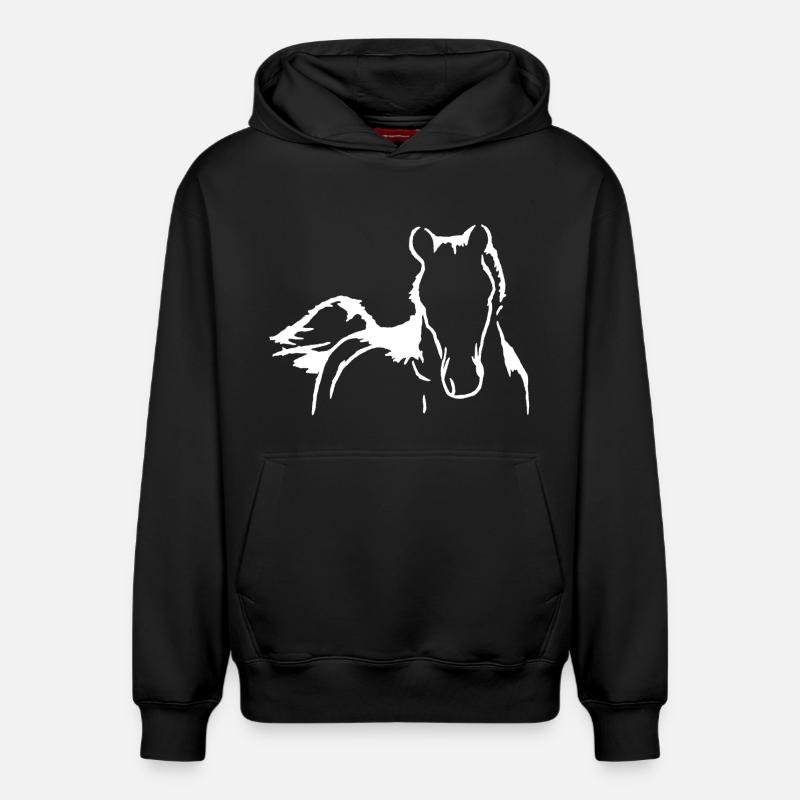 Silhouette de cheval - Sweat à capuche unisexe décontracté en coton biologique – de SPREAD - noir