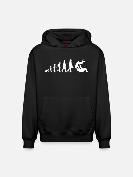 Evolution of Judo - Relaxed Unisex Organic Hoodie – by SPREAD - black
