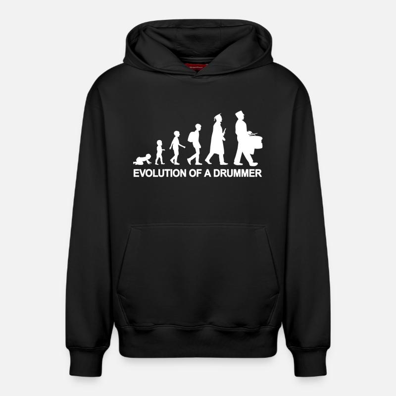 Évolution du batteur - Sweat à capuche unisexe décontracté en coton biologique – de SPREAD - noir