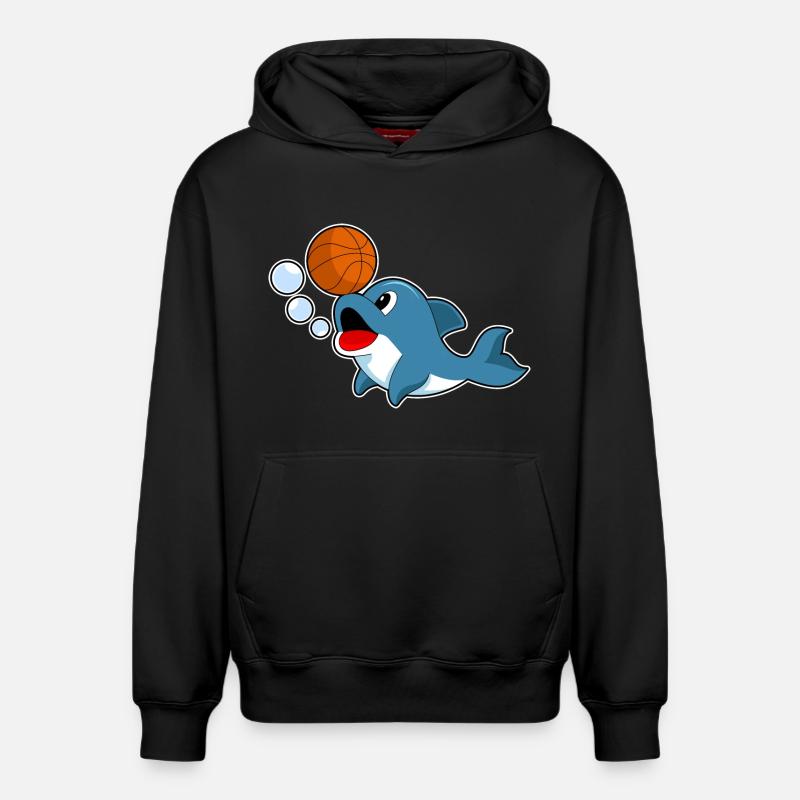 Dolphin Basketteur Basketteur - Sweat à capuche unisexe décontracté en coton biologique – de SPREAD - noir