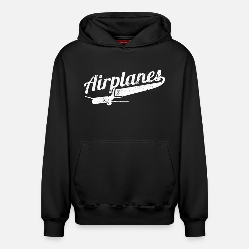 Avions - Sweat à capuche unisexe décontracté en coton biologique – de SPREAD - noir