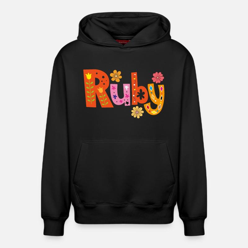 Personalisierter Ruby-Name - Relaxed Unisex Organic Hoodie – von SPREAD - Schwarz