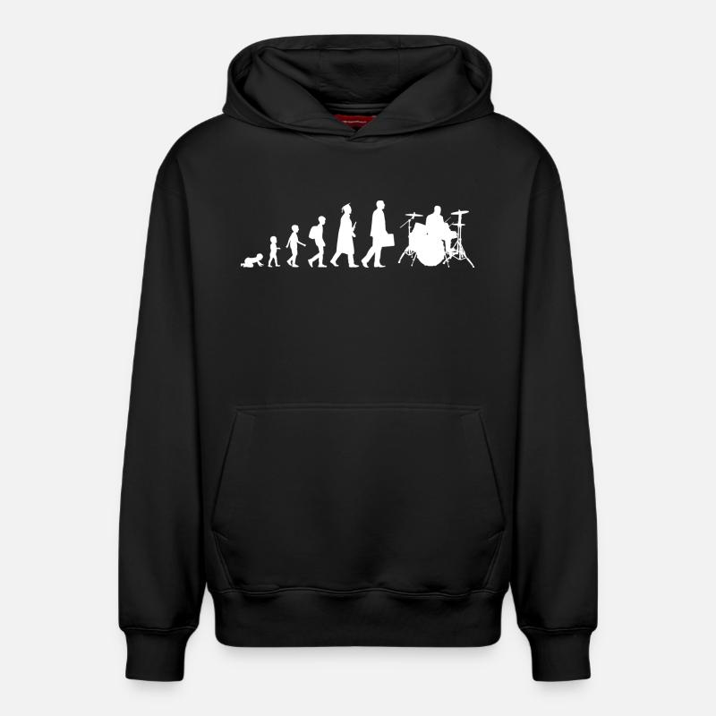 Schlagzeuger Evolution - Relaxed Unisex Organic Hoodie – von SPREAD - Schwarz