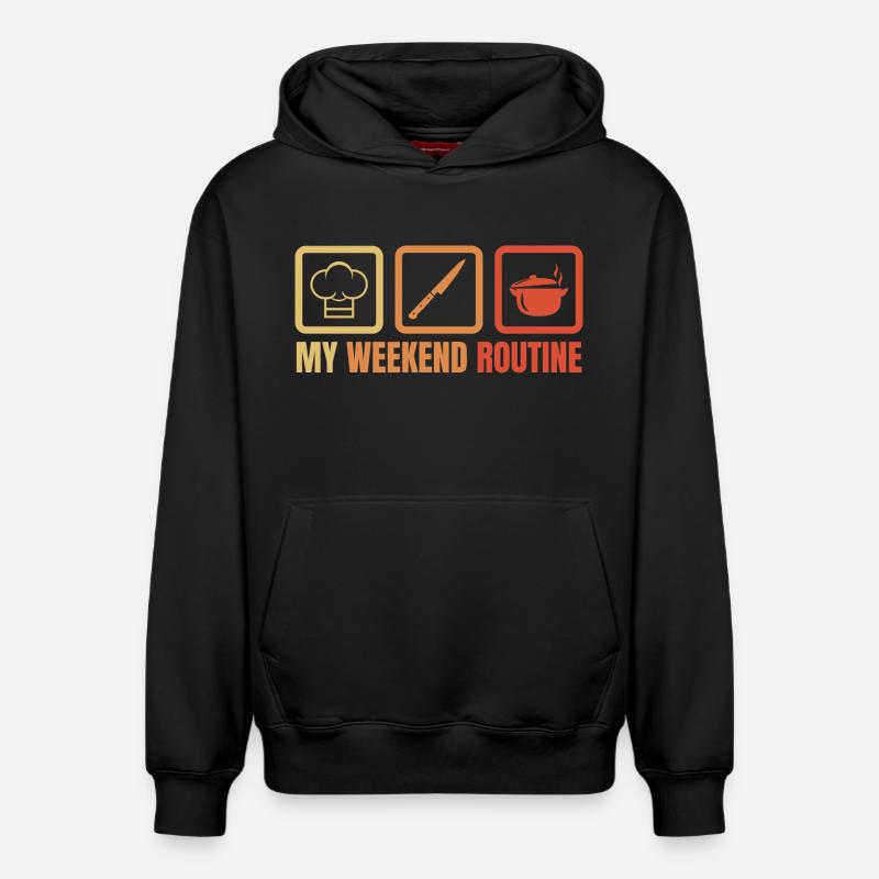 Cuisine du week-end - Sweat à capuche unisexe décontracté en coton biologique – de SPREAD - noir