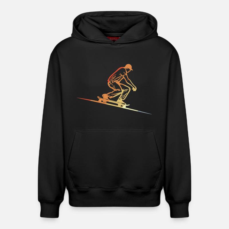 Skateboard Style rétro - Sweat à capuche unisexe décontracté en coton biologique – de SPREAD - noir