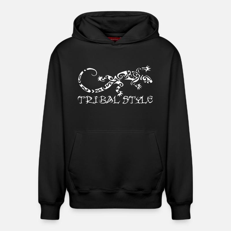 Lézard blanc de Polynésie - Sweat à capuche unisexe décontracté en coton biologique – de SPREAD - noir