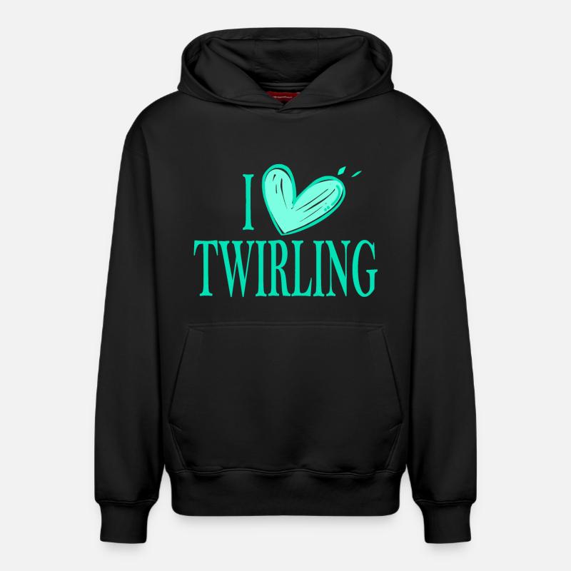 I love twb vert - Sweat à capuche unisexe décontracté en coton biologique – de SPREAD - noir