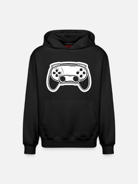 Video Game Controller Drawing - Relaxed Unisex Organic Hoodie – by SPREAD - black
