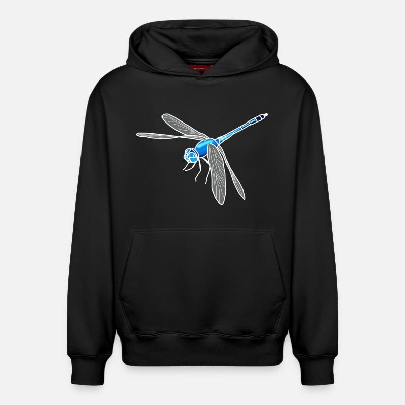 Libellule lineart - Sweat à capuche unisexe décontracté en coton biologique – de SPREAD - noir
