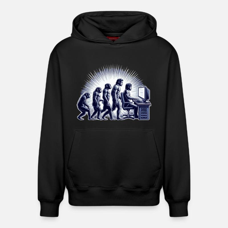 ÉVOLUTION DU JEU - Sweat à capuche unisexe décontracté en coton biologique – de SPREAD - noir