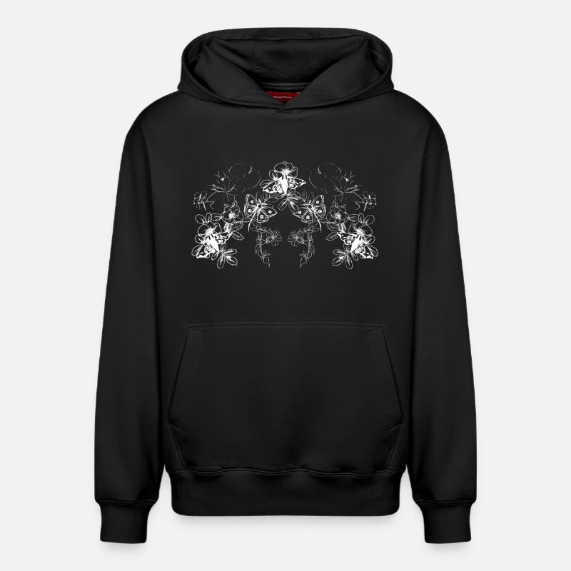 PAPILLONS - Sweat à capuche unisexe décontracté en coton biologique – de SPREAD - noir