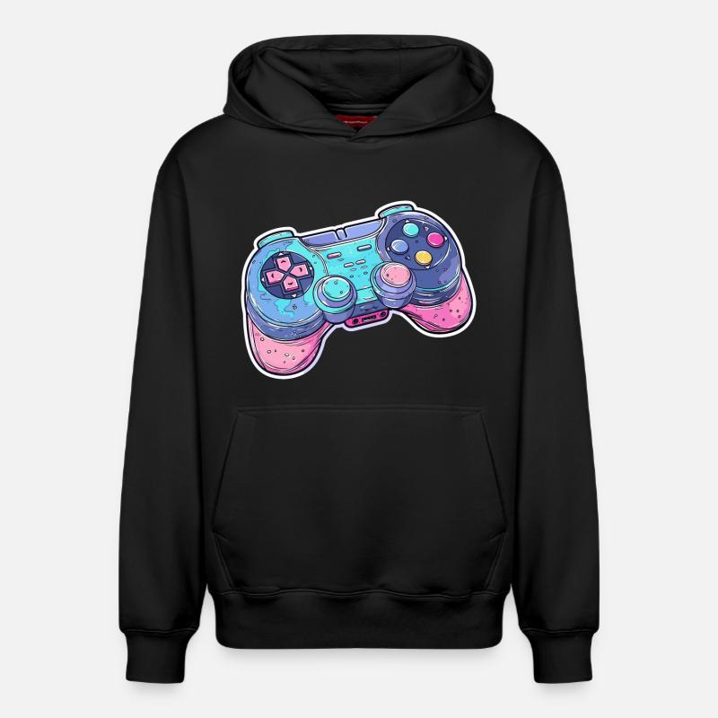 Game Controller Grafik - Relaxed Unisex Organic Hoodie – von SPREAD - Schwarz