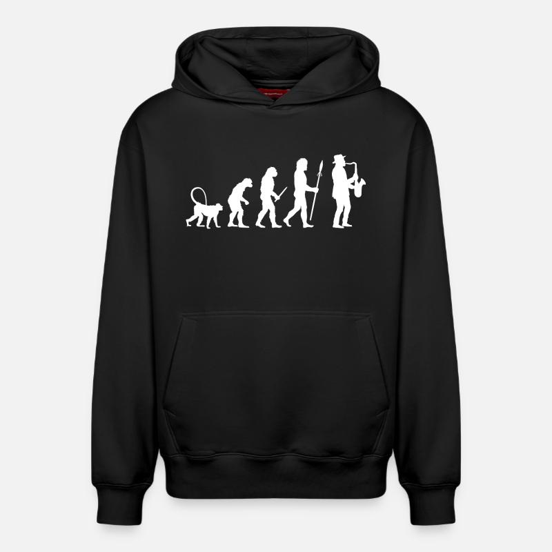 Evolution der Jazz Musik - Relaxed Unisex Organic Hoodie – von SPREAD - Schwarz