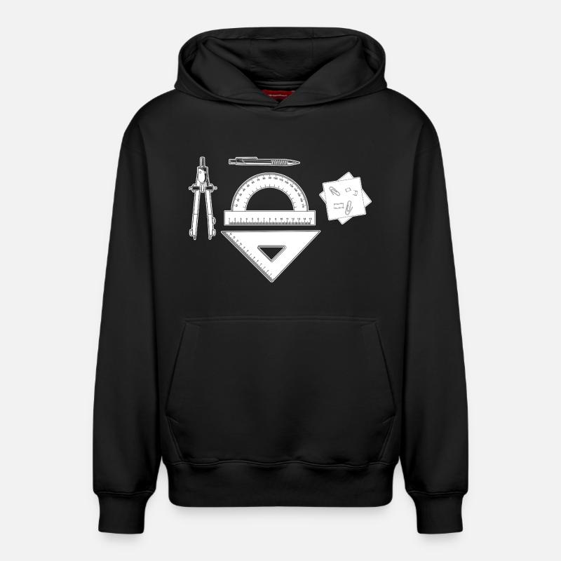 Graphique d’architecte - Sweat à capuche unisexe décontracté en coton biologique – de SPREAD - noir
