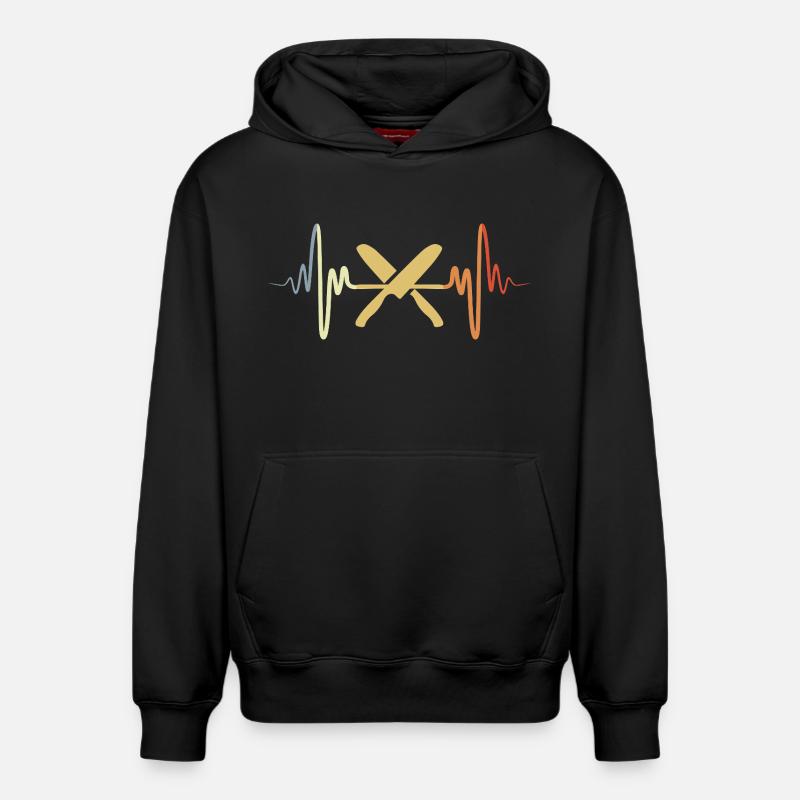 Couteau de chef Palpitations cardiaques - Sweat à capuche unisexe décontracté en coton biologique – de SPREAD - noir