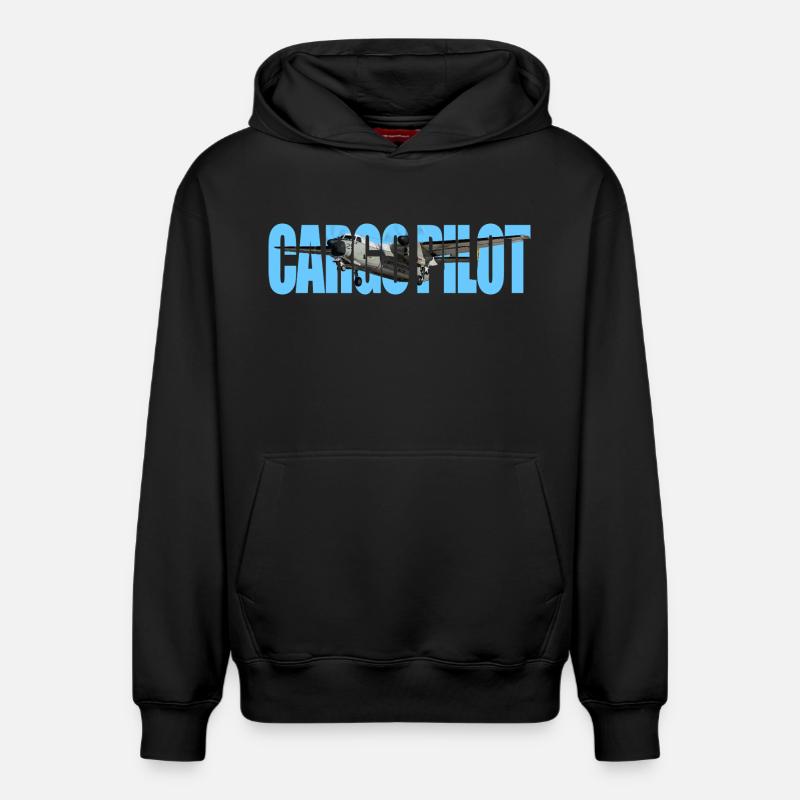 Pilote cargo C-2A - Sweat à capuche unisexe décontracté en coton biologique – de SPREAD - noir