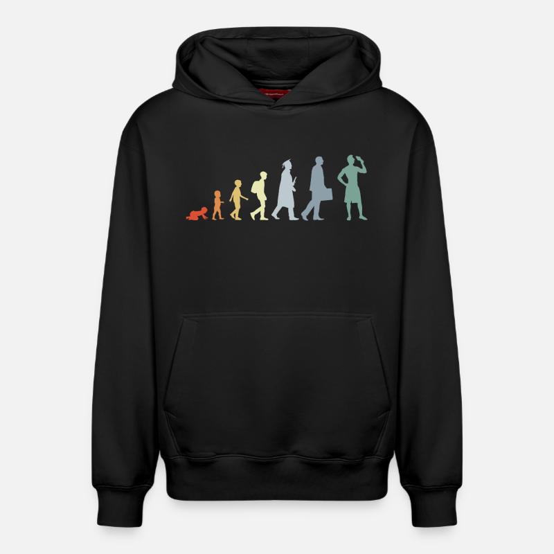 Evolution Eiscreme Liebhaber - Relaxed Unisex Organic Hoodie – von SPREAD - Schwarz
