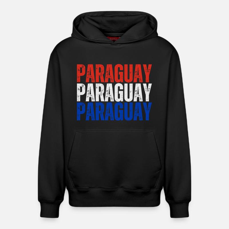 Fierté paraguayenne, drapeau paraguayen - Sweat à capuche unisexe décontracté en coton biologique – de SPREAD - noir