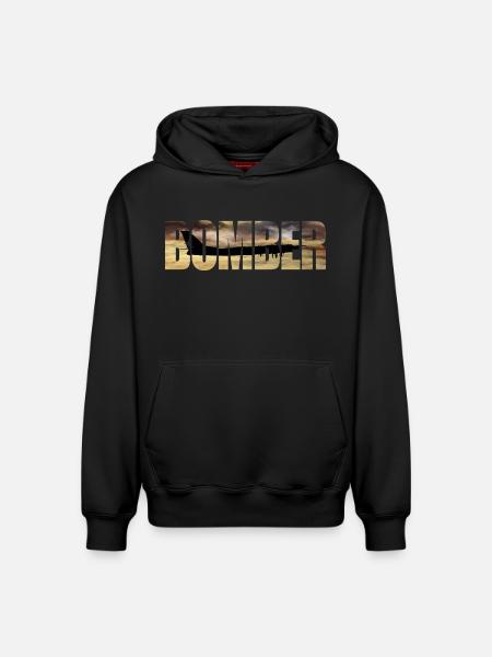 Bomber Tu-95 - Relaxed Unisex Organic Hoodie – by SPREAD - black
