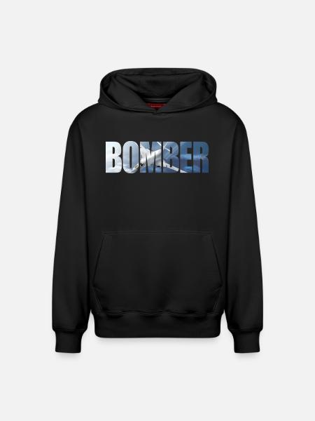 Bomber Tu-160 - Relaxed Unisex Organic Hoodie – by SPREAD - black