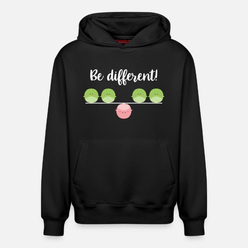 Be different! Sei einfach anders! - Relaxed Unisex Organic Hoodie – von SPREAD - Schwarz