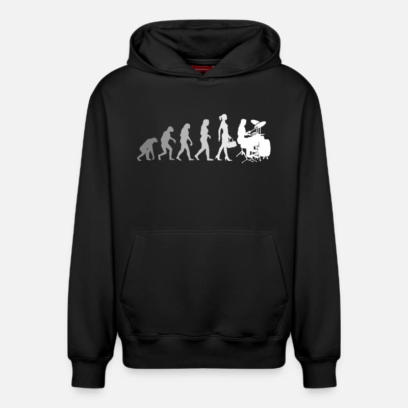 Evolution Schlagzeugerin Percussion Drummer - Relaxed Unisex Organic Hoodie – von SPREAD - Schwarz