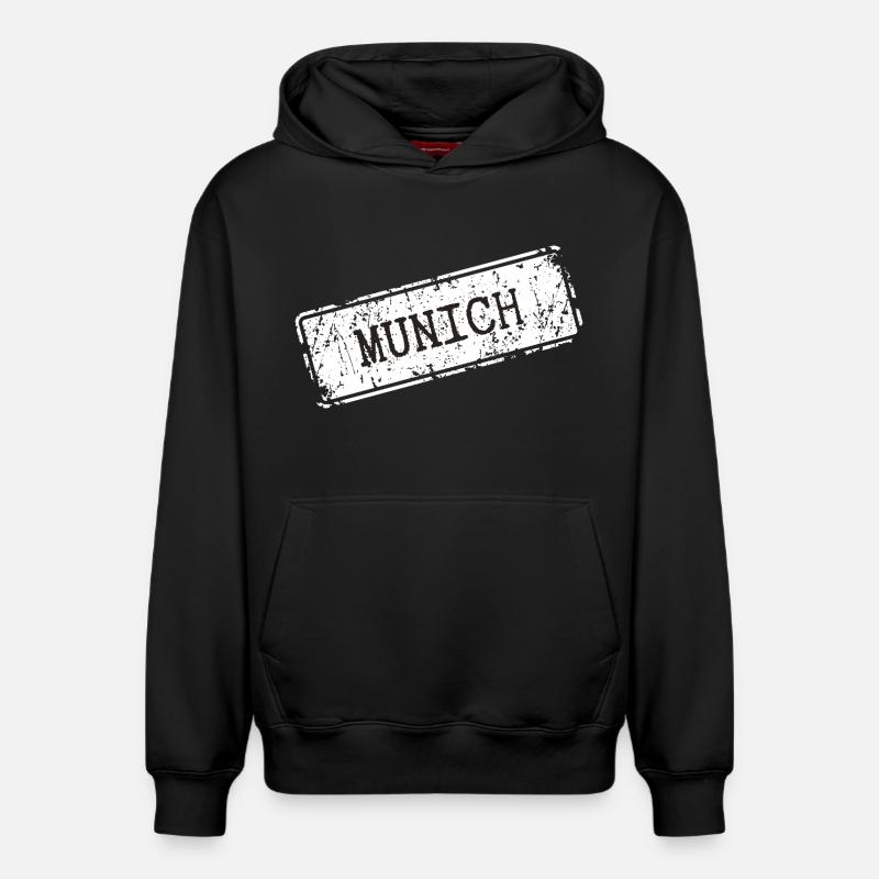 Munich - Sweat à capuche unisexe décontracté en coton biologique – de SPREAD - noir