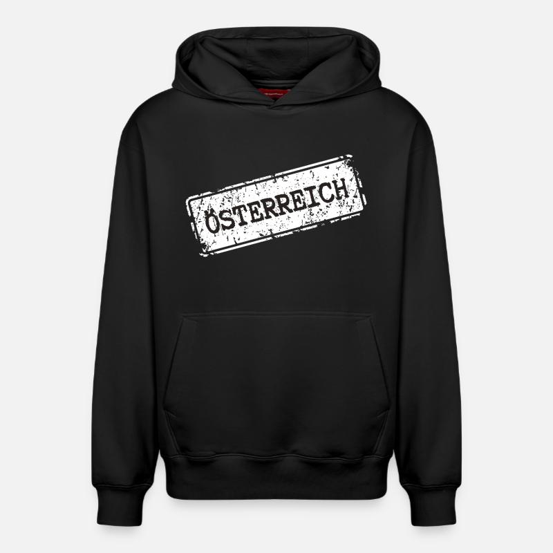 Autriche - Sweat à capuche unisexe décontracté en coton biologique – de SPREAD - noir