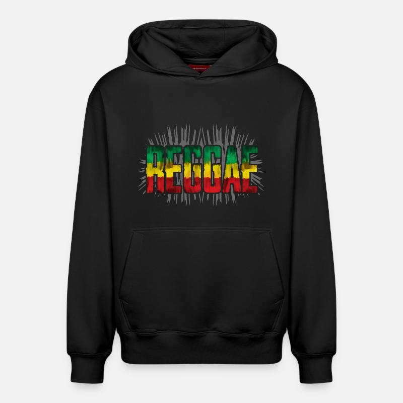 Conception de symboles reggae - Sweat à capuche unisexe décontracté en coton biologique – de SPREAD - noir