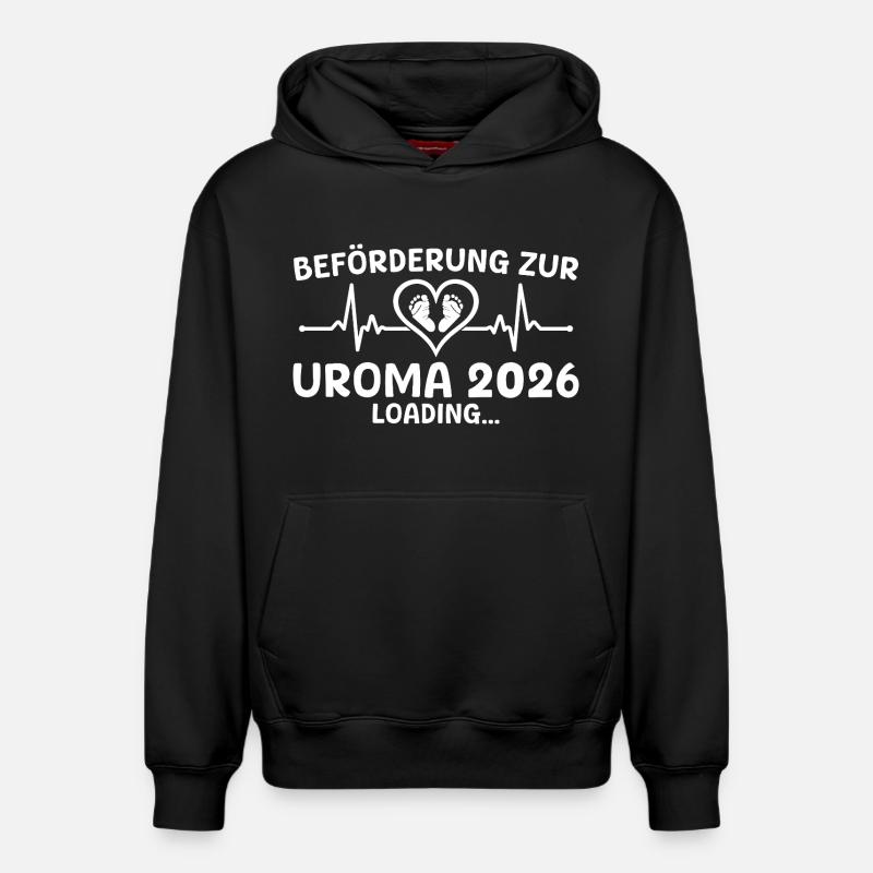 Werdende Uroma 2026 loading - Urgroßmutter - Relaxed Unisex Organic Hoodie – von SPREAD - Schwarz