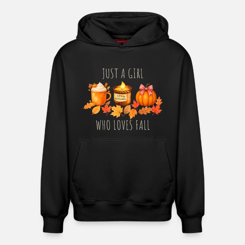 Nur ein Mädchen das Herbst liebt - Relaxed Unisex Organic Hoodie – von SPREAD - Schwarz