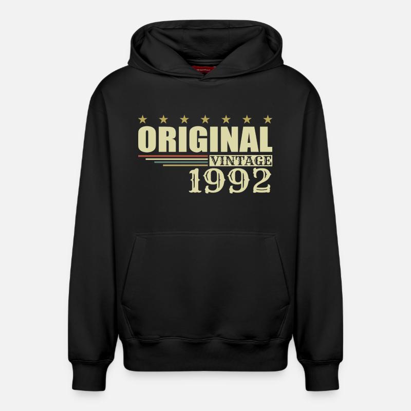 1992 Anniversaire 1992 - Sweat à capuche unisexe décontracté en coton biologique – de SPREAD - noir