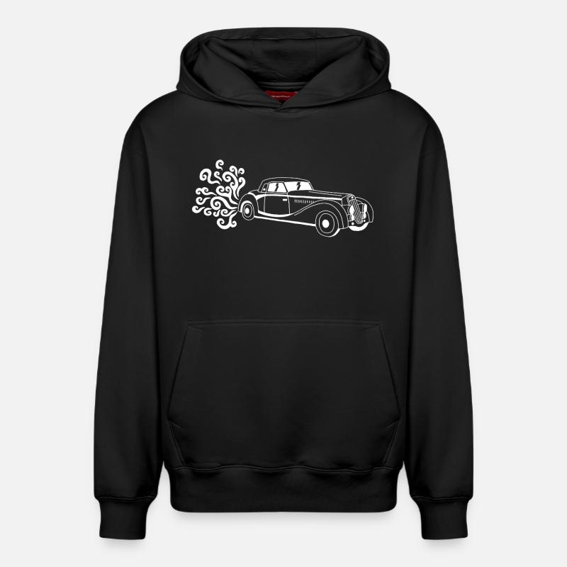 Weißer Oldtimer - Relaxed Unisex Organic Hoodie – von SPREAD - Schwarz