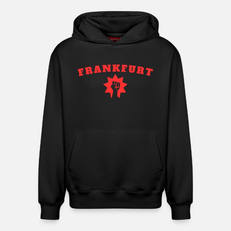 Francfort - Sweat à capuche unisexe décontracté en coton biologique – de SPREAD - noir