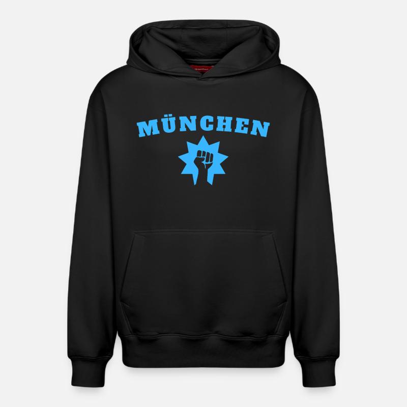 Munich - Sweat à capuche unisexe décontracté en coton biologique – de SPREAD - noir