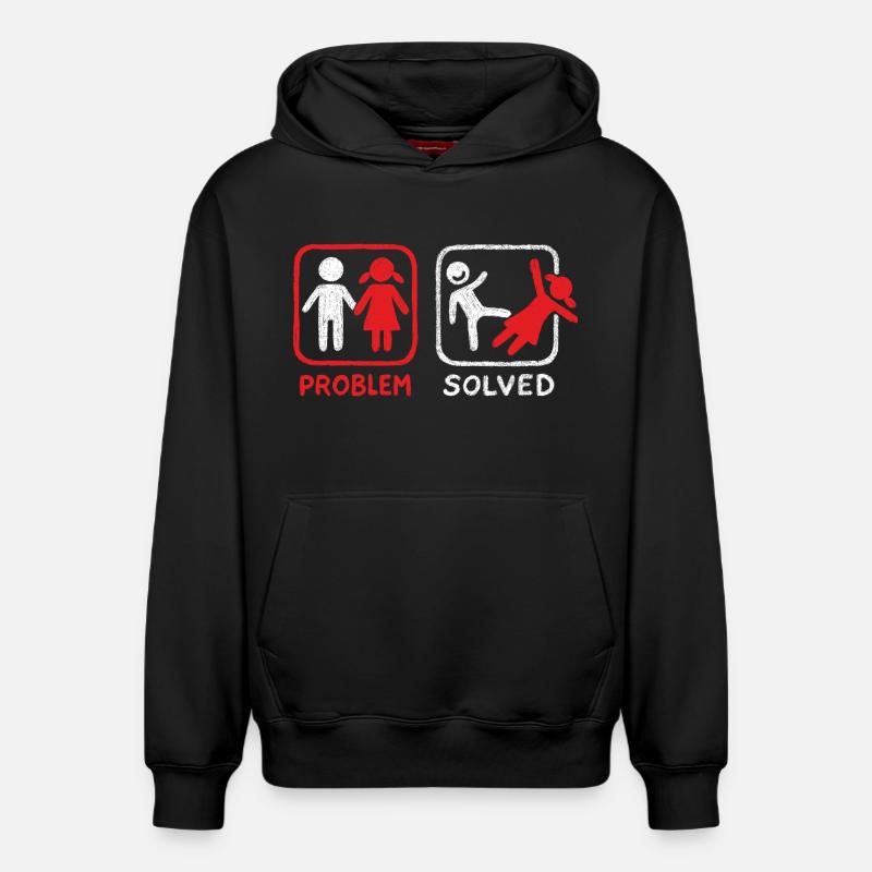 Problem Solved - Relaxed Unisex Organic Hoodie – von SPREAD - Schwarz
