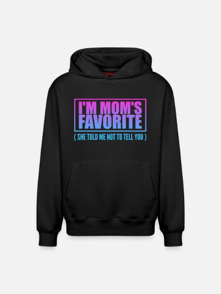 Undeniably Mom's Favorite - Children's Saying - Relaxed Unisex Organic Hoodie – by SPREAD - black