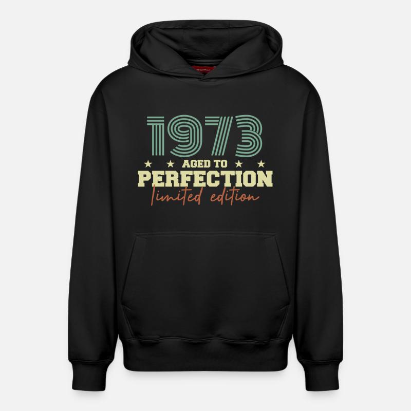 1973 - Sweat à capuche unisexe décontracté en coton biologique – de SPREAD - noir