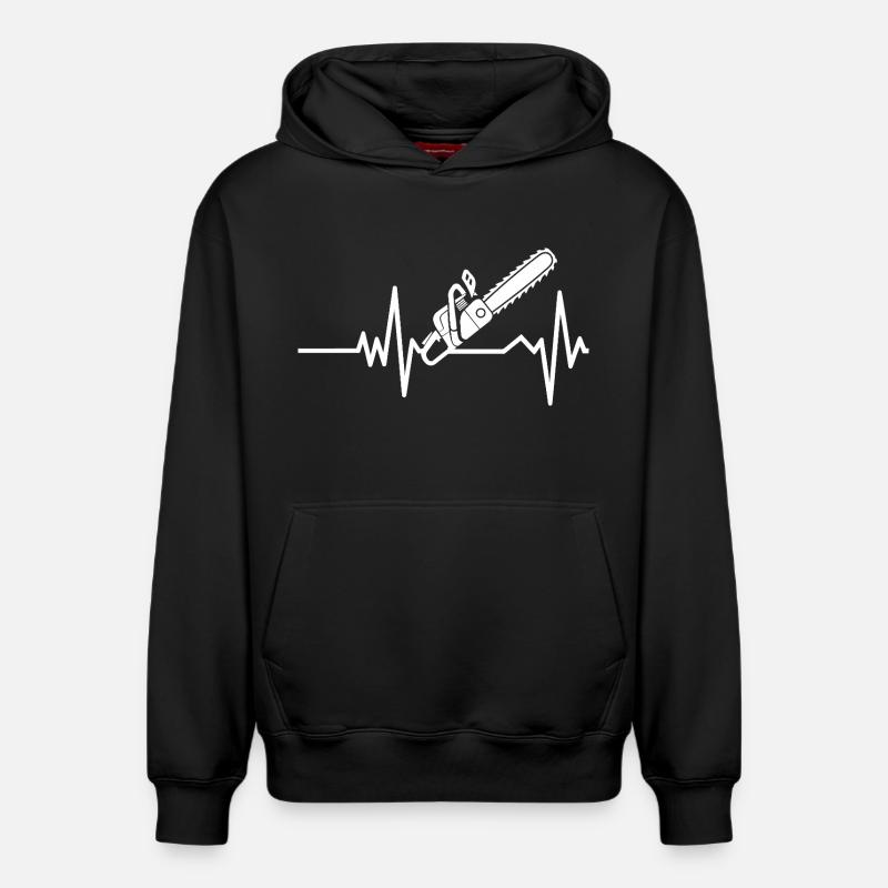 Conception de la tronçonneuse Heartbeat - Sweat à capuche unisexe décontracté en coton biologique – de SPREAD - noir