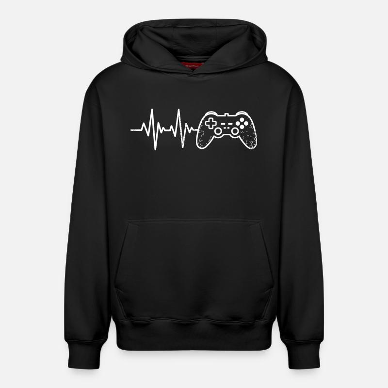 Esquisse de manette Pulse Gaming - Sweat à capuche unisexe décontracté en coton biologique – de SPREAD - noir