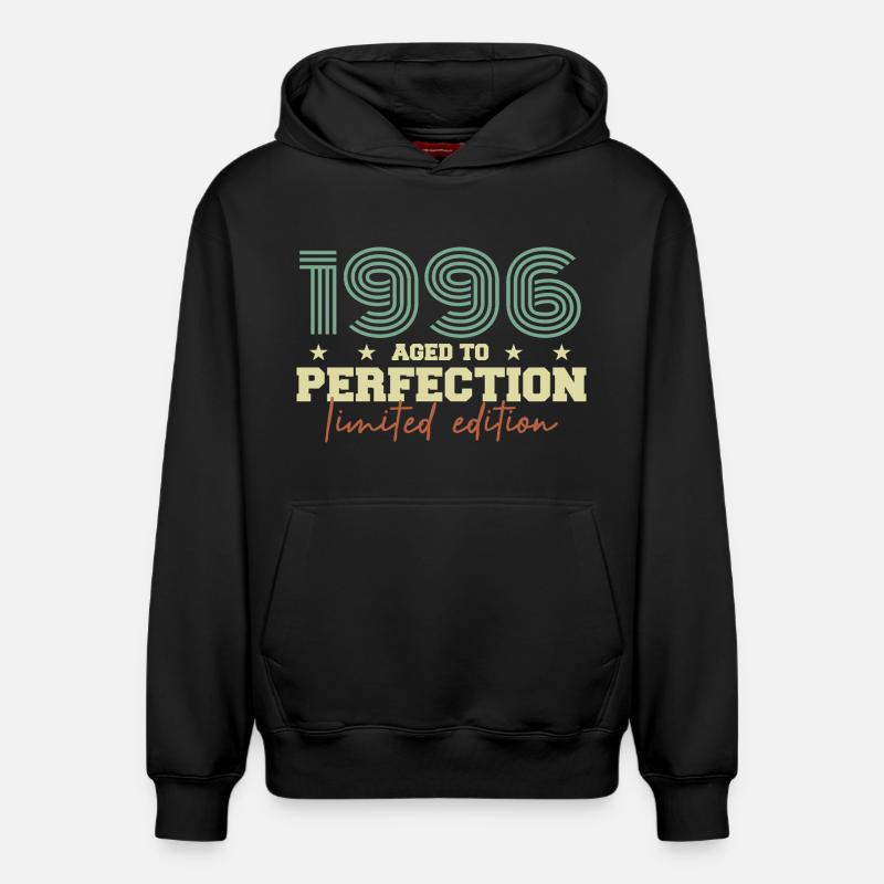 1996 - Sweat à capuche unisexe décontracté en coton biologique – de SPREAD - noir