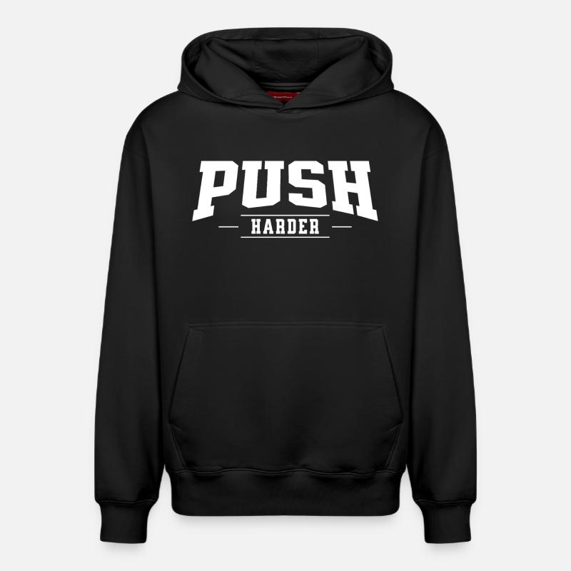 Poussez plus fort - Sweat à capuche unisexe décontracté en coton biologique – de SPREAD - noir
